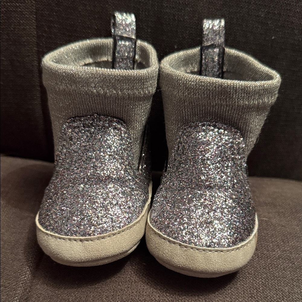 Sparkly Gray Kids Boots